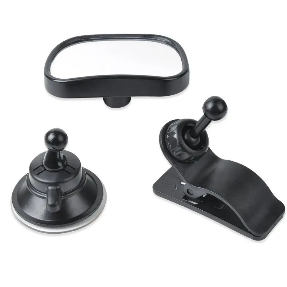 with Suction Baby View Mirror 360 Rotation Adjustable Baby Rear Convex Mirror Safety Clip-On Car Baby Kids Monitor Zpaxo black
