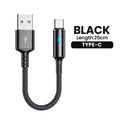 Short Cable USB C Micro 3A Fast Charging Iphone Xiaomi Huawei Mobile Zpaxo 25cm Type C