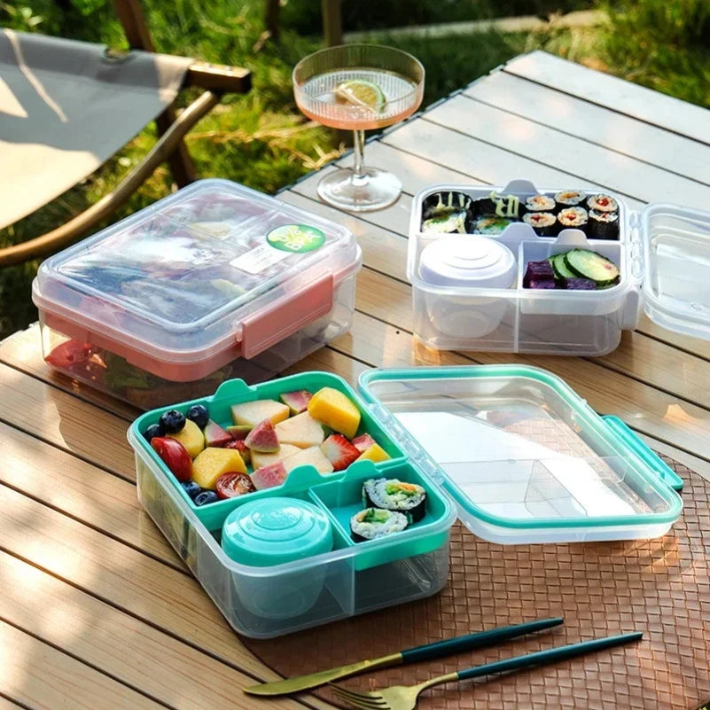 Portable Handle design Double layer Lunch box Compartment Bento Boxes Students Toddler Bento Containers Outdoor Salad Picnic box Zpaxo