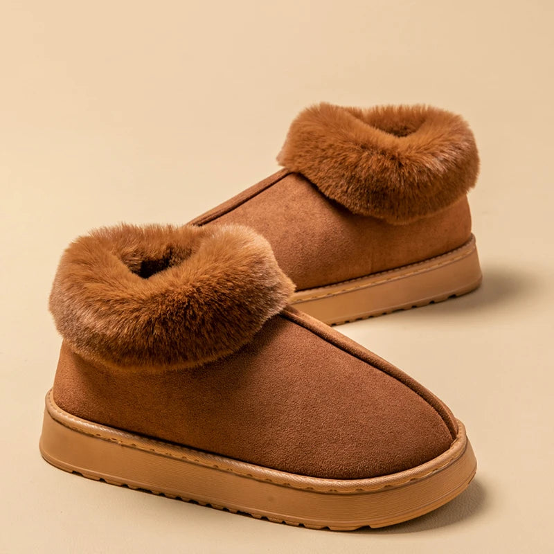 Women's Winter Slippers Non-slip Indoor House Shoes Plush Fleece Zpaxo Coffee 1 38-39