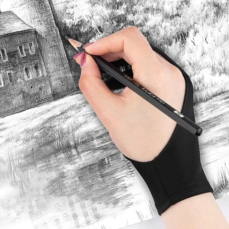 Drawing Glove Anti-touch Two-Fingers Painting Gloves for IPad Graphics Drawing Tablet Sketch Artist Smudge Guard Painting Gloves Zpaxo
