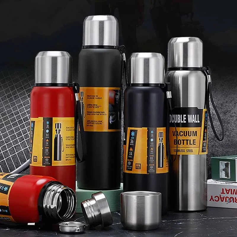 Vacuum Insulated Stainless Steel Tumbler with Rope | 500–1500ml