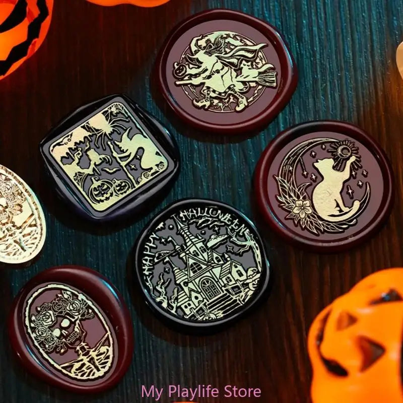 Halloween Series Wax Seal Stamp Witch Sealing Letter Decorations