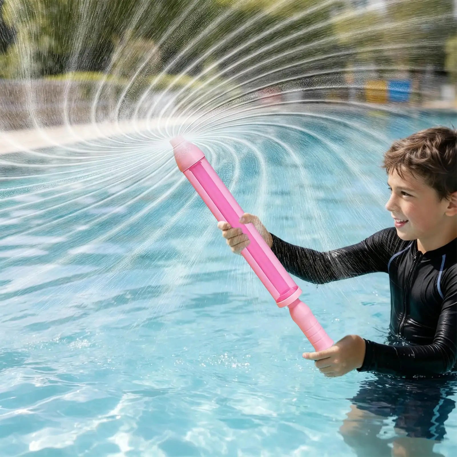 Kids Water Toys LED Glowing Rainbow Fun Party Games Kids Summer Water Play Soaker Toy For Family Girls Boys Outdoor Garden Park Zpaxo
