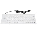 Portable USB Wired Keyboard Silicone Fully Sealed Design Lightweight Silent Soft Comfortable Silicone Keyboard for PC Zpaxo WHITE