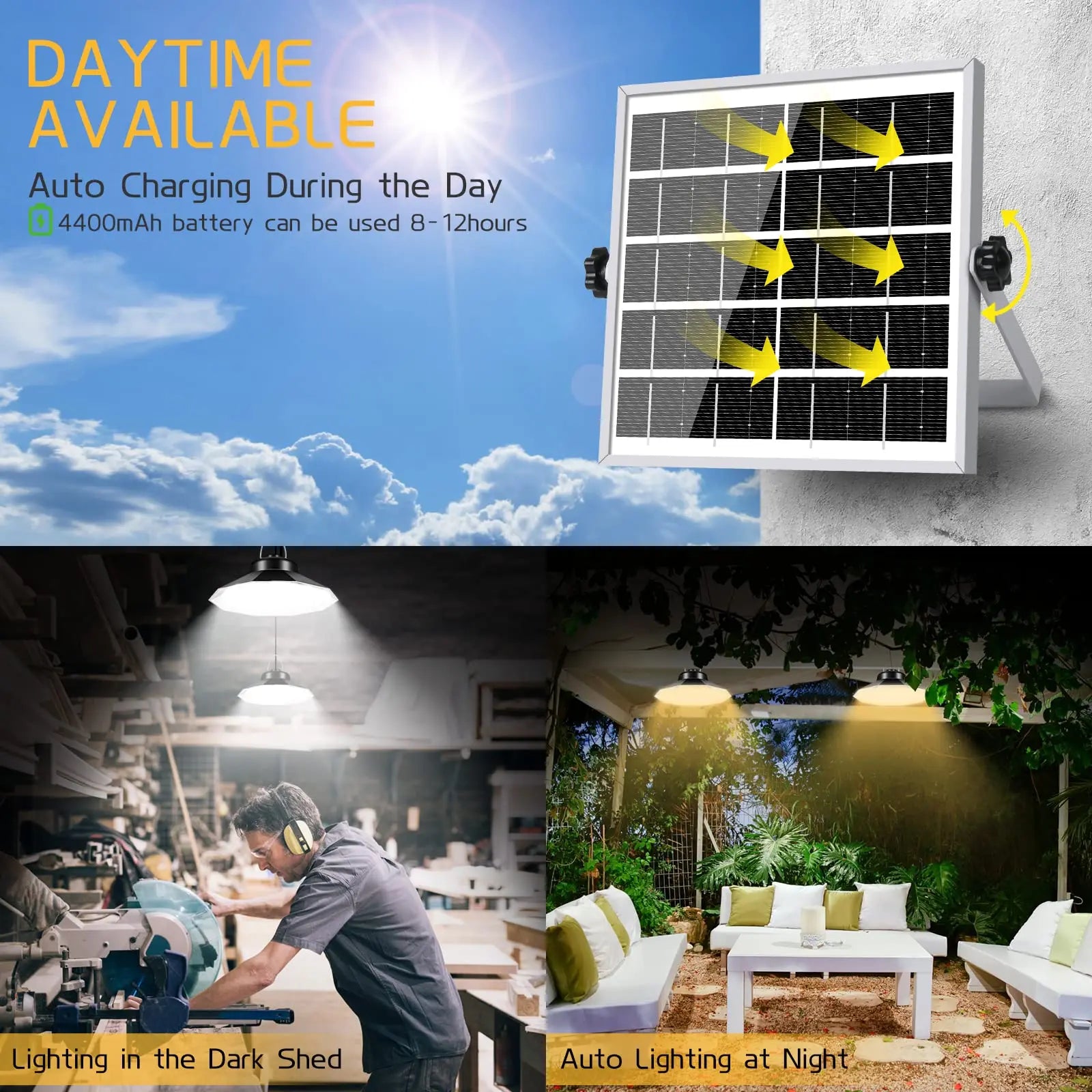 Solar Pendant Lights Sensor Shed Lamp Indoor Remote Daytime Available Zpaxo