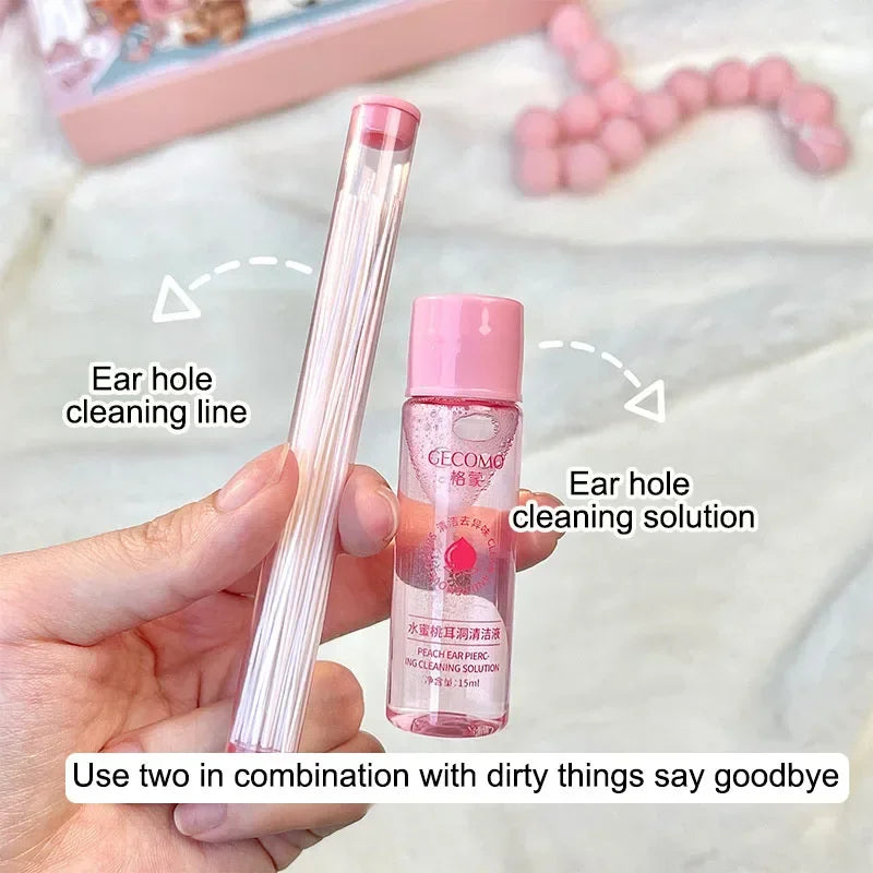 Ear Hole Cleaning Solution Safe Health Peach Flavor Inflamed Blockage