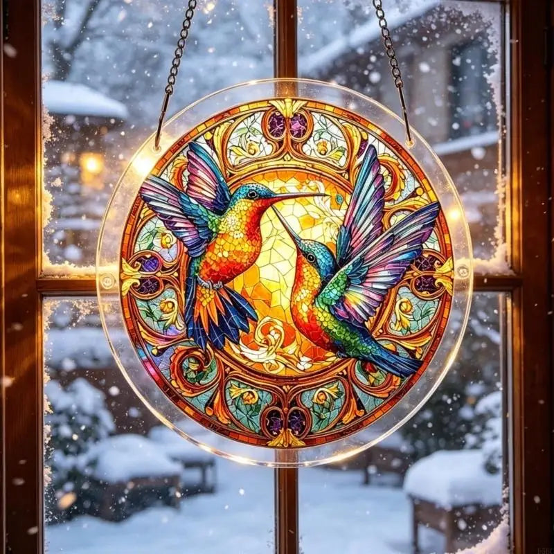 Stained Glass Window Hanging Puzzle Suncatchers Home Decors Acrylic