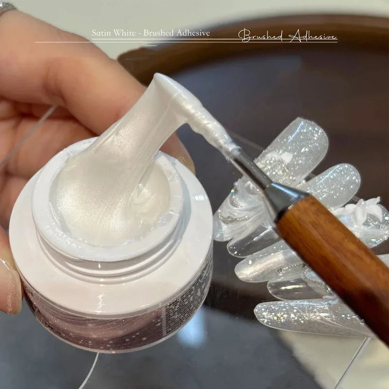 Silk Pearl White Stretch Gel Nails Elastic Pulling 3D Nail Art