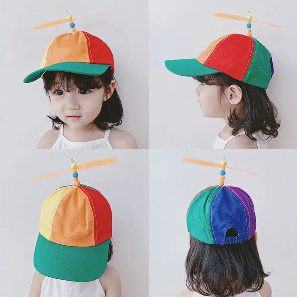 Casual Rainbow Baseball Cap Funny Helicopter Propeller Snapback Hat Bamboo Dragonfly Adventure Dad Hat Boys Girls Zpaxo