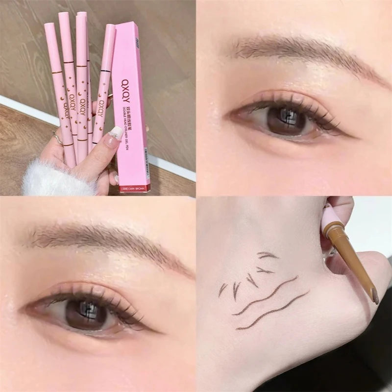 1 Punk Red Eyebrow Eyeliner Gelpencil Angled Brush Smudge-proof Zpaxo Light Brown B