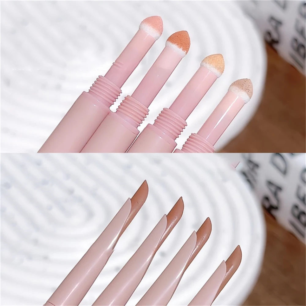 2-in-1 Lying Silkworms Eye Pencil Smudge-Proof Pink Shadow & Shimmer Highlighter Brighten Aegyo Sal Stick Korean Cosmetics Zpaxo