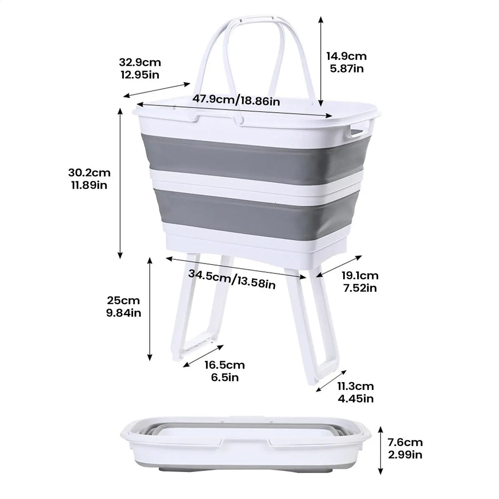Laundry Hamper Large Foldable Elevated Organizer Clothes Basket