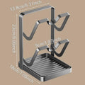 Pot Lid Organizer Stand Stainless Steel Spoon Rest Drip Tray Kitchen