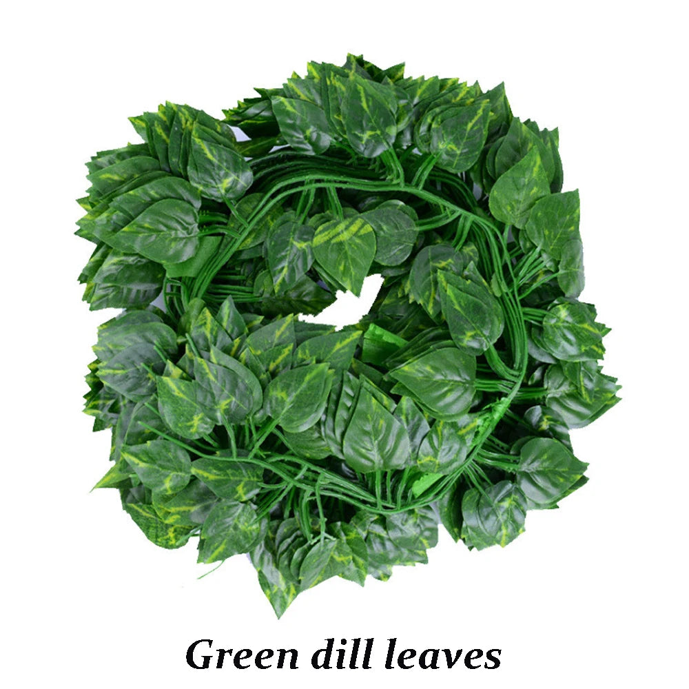 12 6 Artificial Liana Vine Wall Hanging Fake Plants Ivy String Leaves
