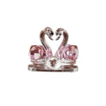 Romantic Wedding Home Decor Car Seat Children's Gift Animal Ornament Crystal Swan Swan Figurine Car Accessories Zpaxo Pink