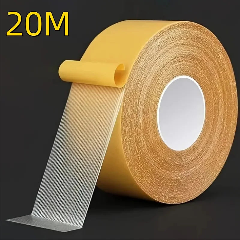 Heavy Duty Double-Sided Tape: 1.18" x 66 ft - Super Strong Adhesion, with Fiberglass Mesh, for Walls and Glass, Waterproof Trans Zpaxo