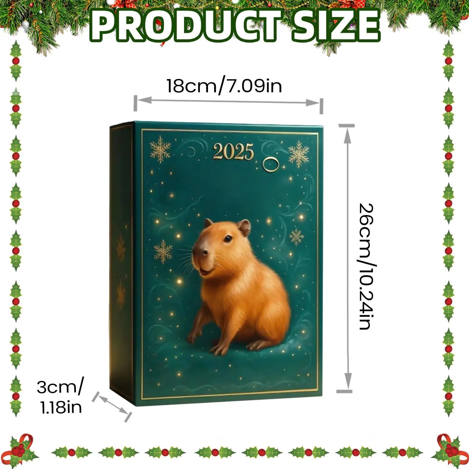 Capybara Advent Calendar 2025 24 Days Countdown Christmas Tree
