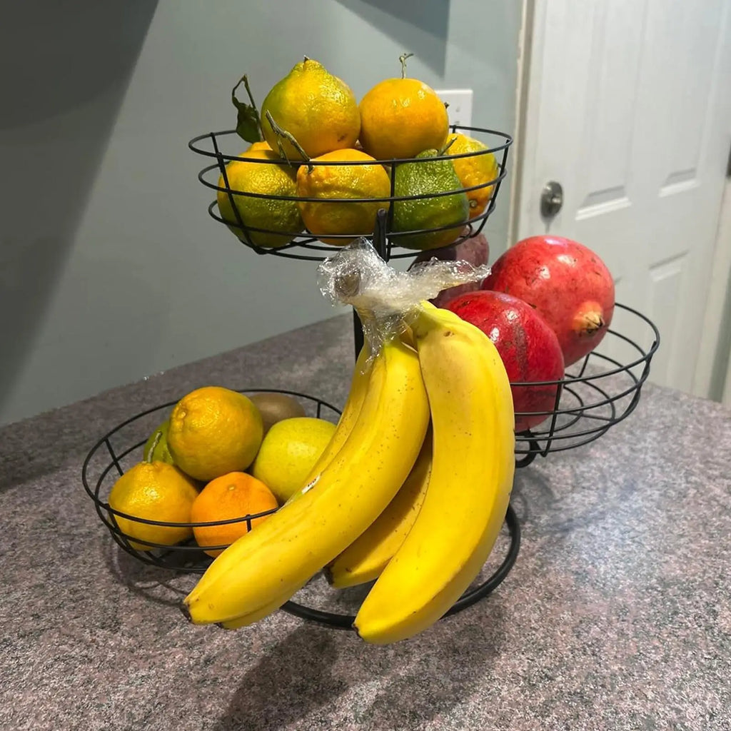 Fruit Basket 3-Tier Metal Non-Slip Space Saving Storage Fruit Basket for Kitchen Counter for Home Pantry Cabinet Apartment Zpaxo