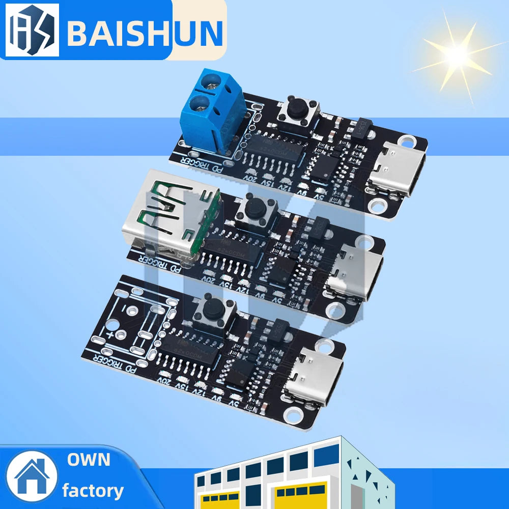 100W 5A USB-C PD3 0 QC3 Fast Charging Trigger Module Boost Converter Zpaxo