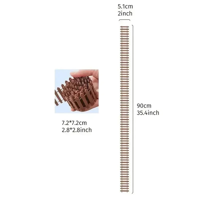 1/2pcs Mini Fence Garden and Bonsai Decoration Fairy Tale Garden Fence Wooden Decoration DIY HandicraftProject Mini Picket Fence Zpaxo