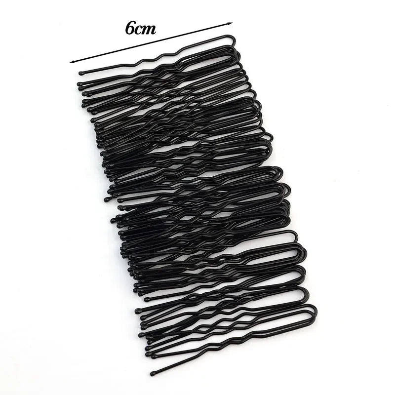 5/6/7cm U-Shaped Wavy Hair Clips Bobby Pin Barrette Salon Grip Black Metal Hairpins DIY Bridal Hairstyle Women Hair Accessories Zpaxo 6cm 200pcs