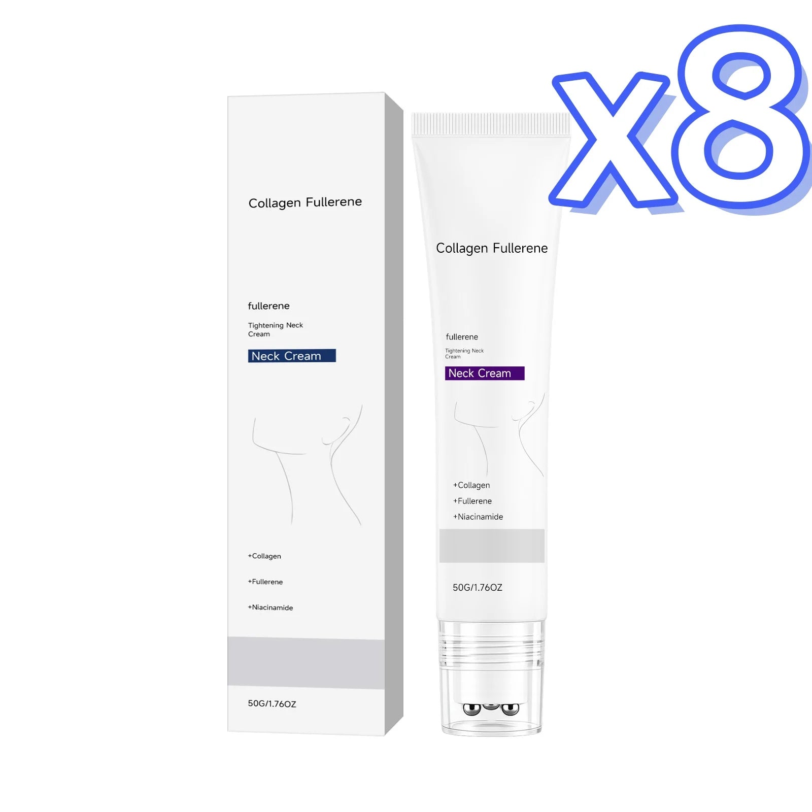 Collagen Neck Cream – Firming, Lifting & Wrinkle Reduction Neck Firming Cream Zpaxo 50g Boxed x 8pcs