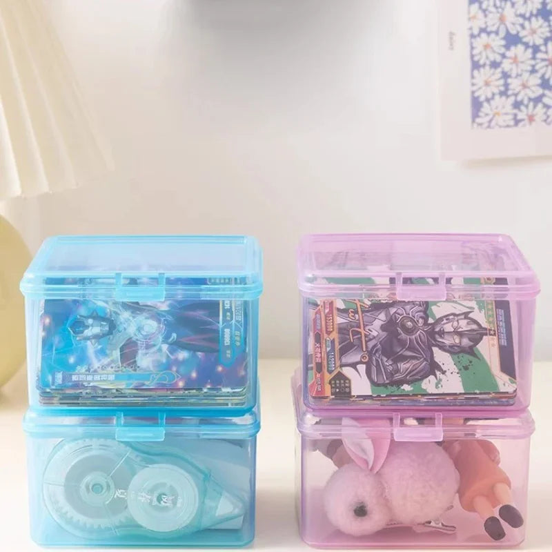 Desk Organizer Box Classification Box New Transparent Plastic Storage Box Stationery Photocards Small Card Storage Box Zpaxo