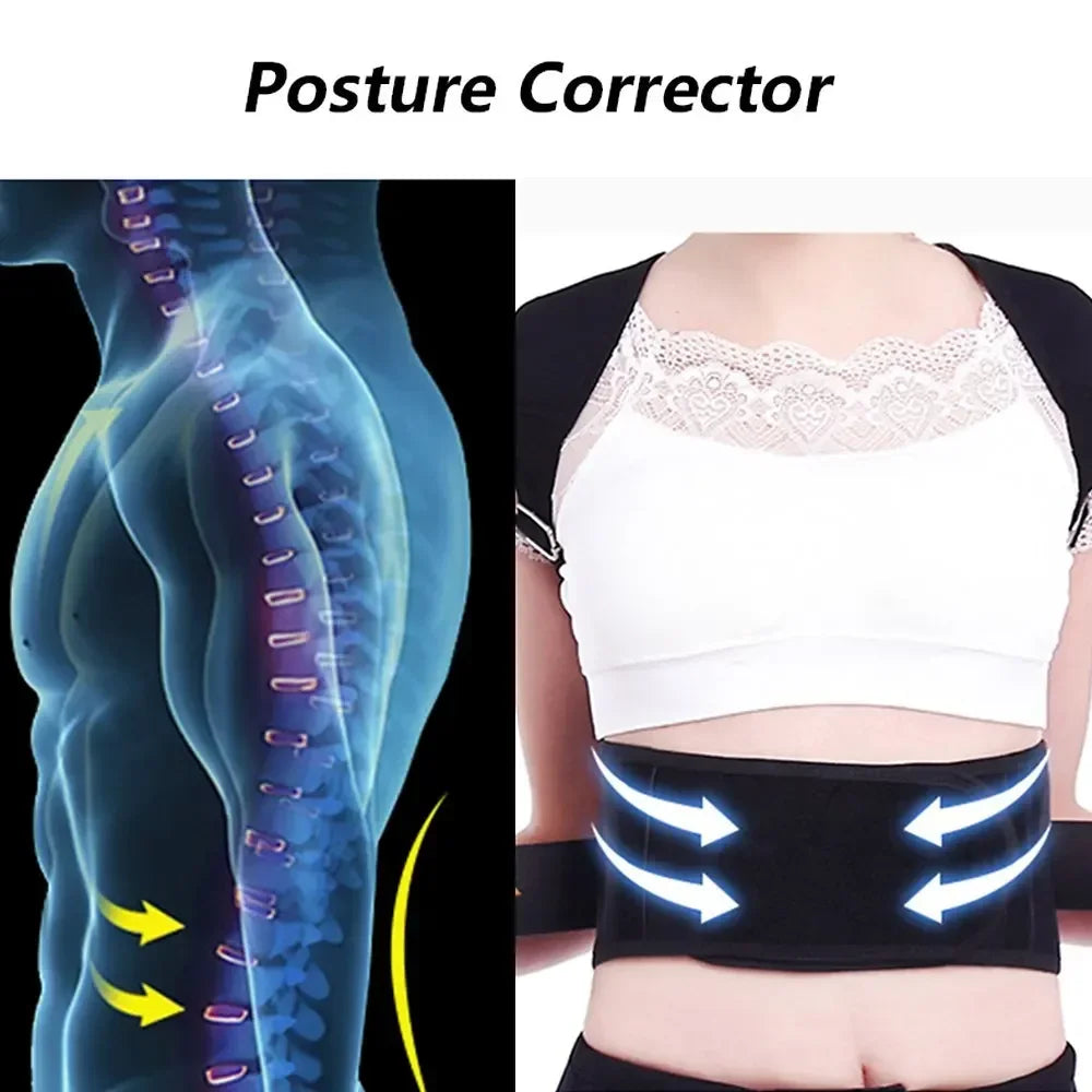 Male Female Adjustable Posture Corrector Corset Back Brace Belt Lumbar Support Straight Corrector Breathable Back Support S-XXXL Zpaxo