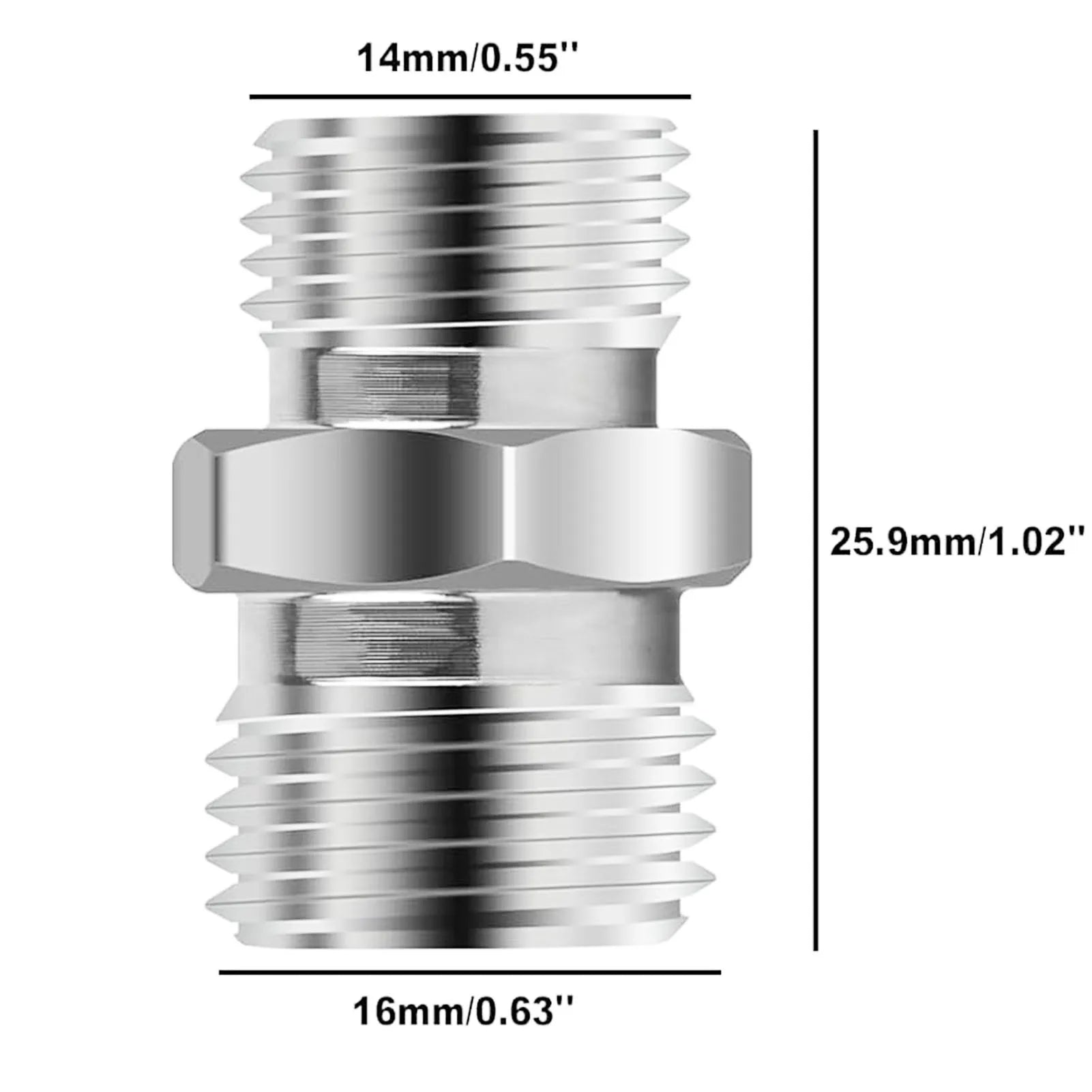 M14 to M16 Hose Adapter M14 to M16 Hose Fitting Suitable for AGT Small Excavator Hydraulic Hose Thread Connector Zpaxo