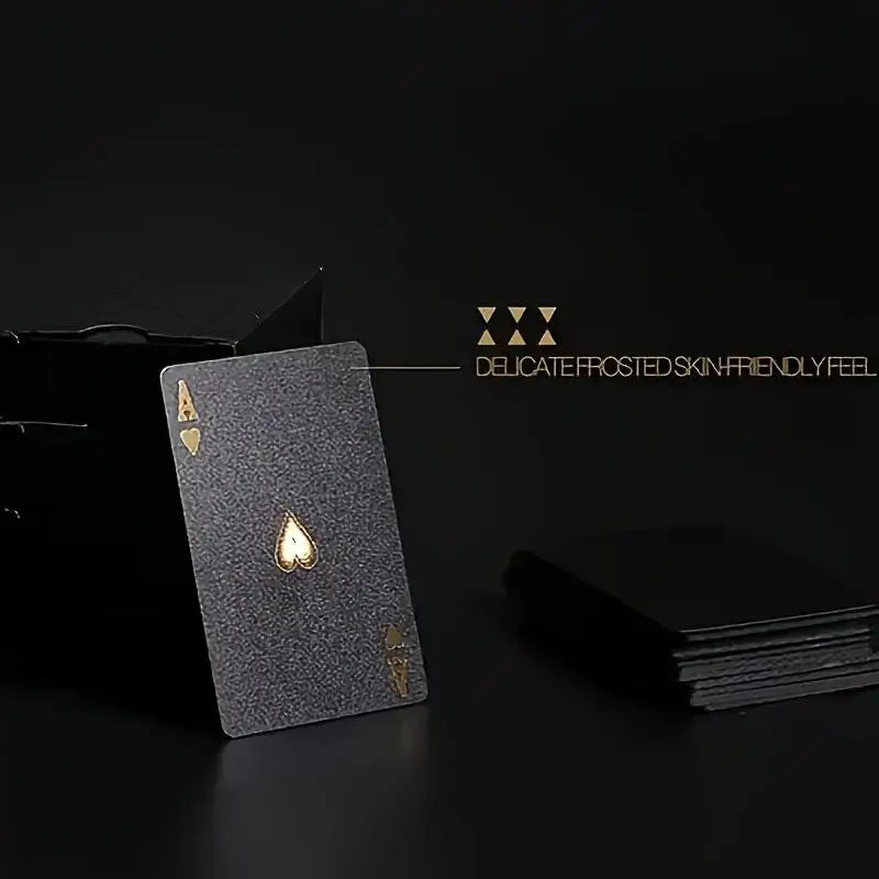 Magic Waterproof Black Gold Poker Cards Set - Premium Board Game Gift Collection for Adults, Durable Playing Cards Zpaxo
