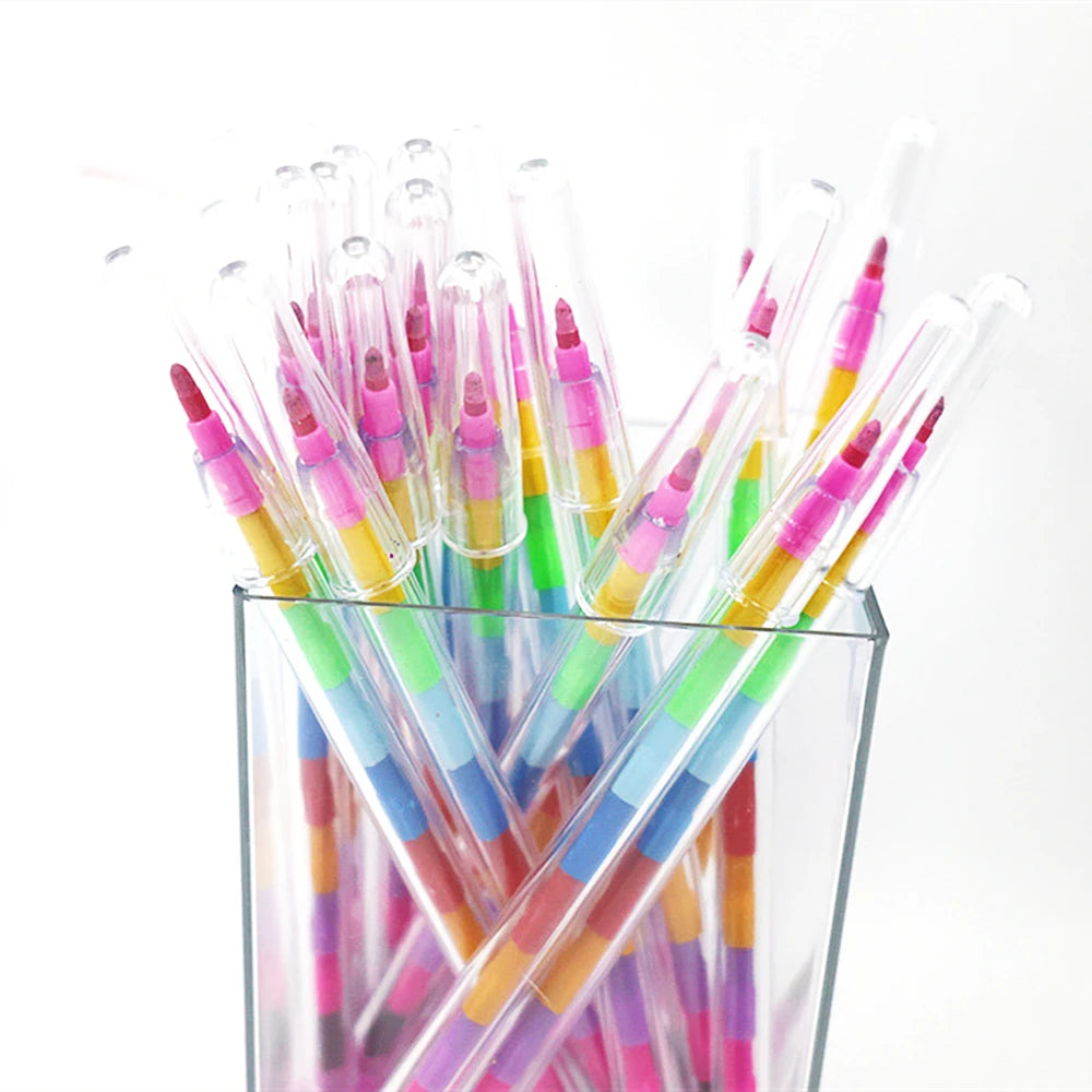 12-36Pcs Set Stackable Colorful Painting Graffiti Crayons Kids Party Supplies Birthday Gifts Kindergarten School Teacher Prizes Zpaxo
