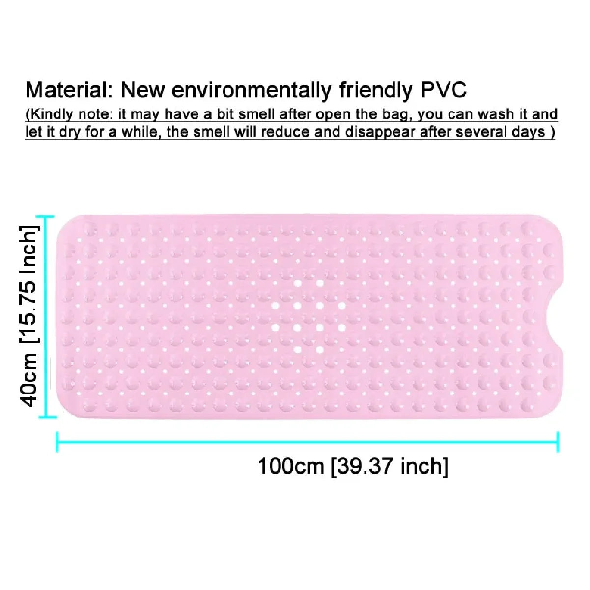 40x100cm Non-Slip Bath Mat with Suction Cups – Kids & Elderly Safe Anti-Slip Bath Mat Zpaxo