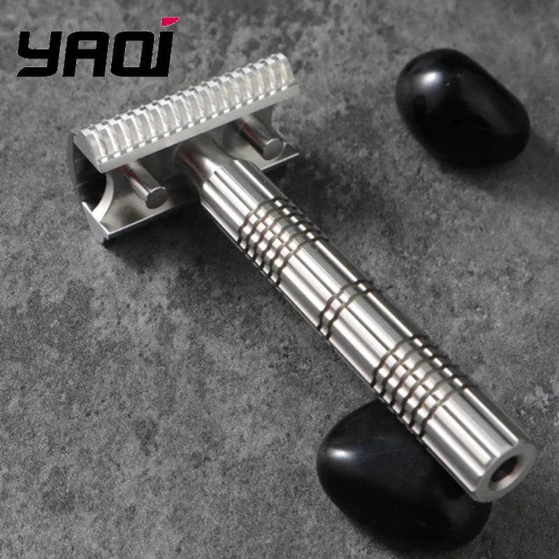 Yaqi Mens Raw Color Version Bohemia 316 Stainless Steel Adjustable Baseplate New Safety Razor Retro Fashion High Quality Razor Zpaxo
