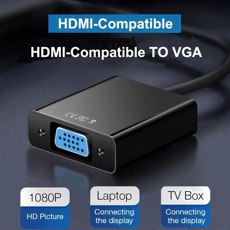 HD 1080P HDMI VGA Cable Converter Audio Power Supply Male Female Zpaxo
