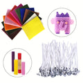 1 Set Beeswax Candle Making Kit, 12 Multicolor Sheets, 12 Colors and 50 PCS Candle Wicks, DIY Candle Rolling Supplies for DIY Zpaxo Clear
