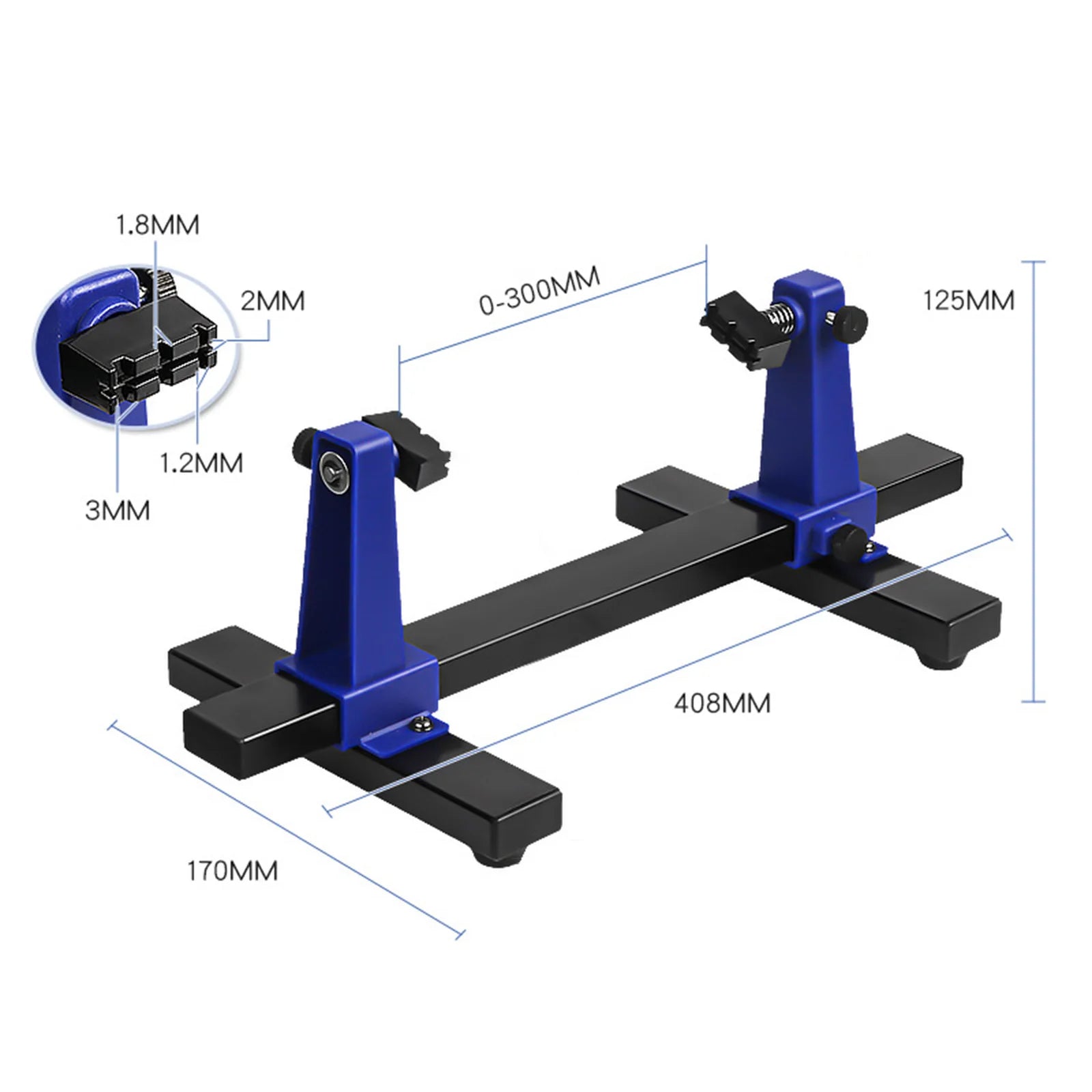 Circuit Board PCB Holder Adjustable Welding Bracket 360 de Auxiliary Clamp Repair Tool Clamping Kit Heavy Duty Base Plate Zpaxo Blue 2