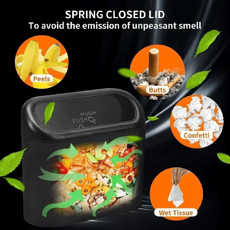 Car Trash Can with Lid Leak-proof Dustbin Mini Automotive Accessories for Car Door Cup Holder Seat Back Zpaxo
