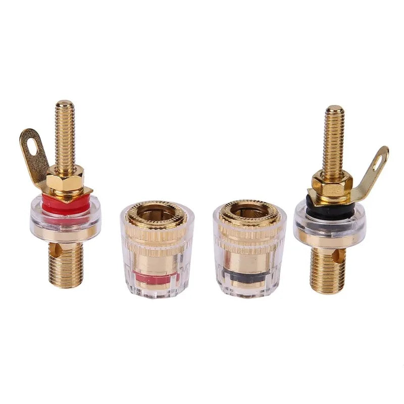 2pcs 4mm Brass Speaker Amplifier Binding Posts Terminals for Banana Plugs Zpaxo