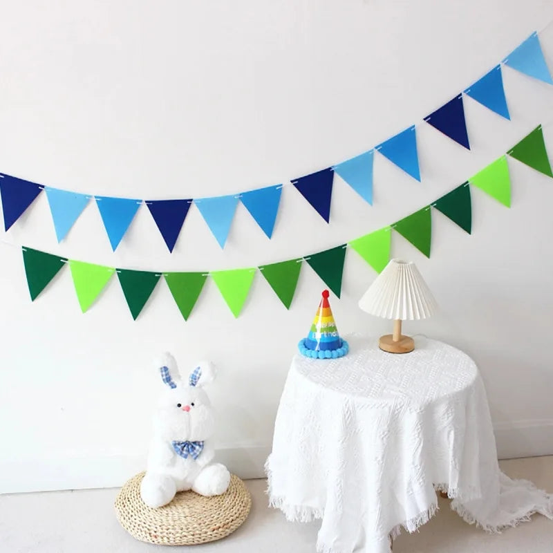 12 Flags Colorful Triangle Pennant Garland Multicolor Felt Banner Zpaxo