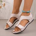 Women Flat Sandals Summer Fashion Shallow Comfortable Lightweight Zpaxo Khaki 39
