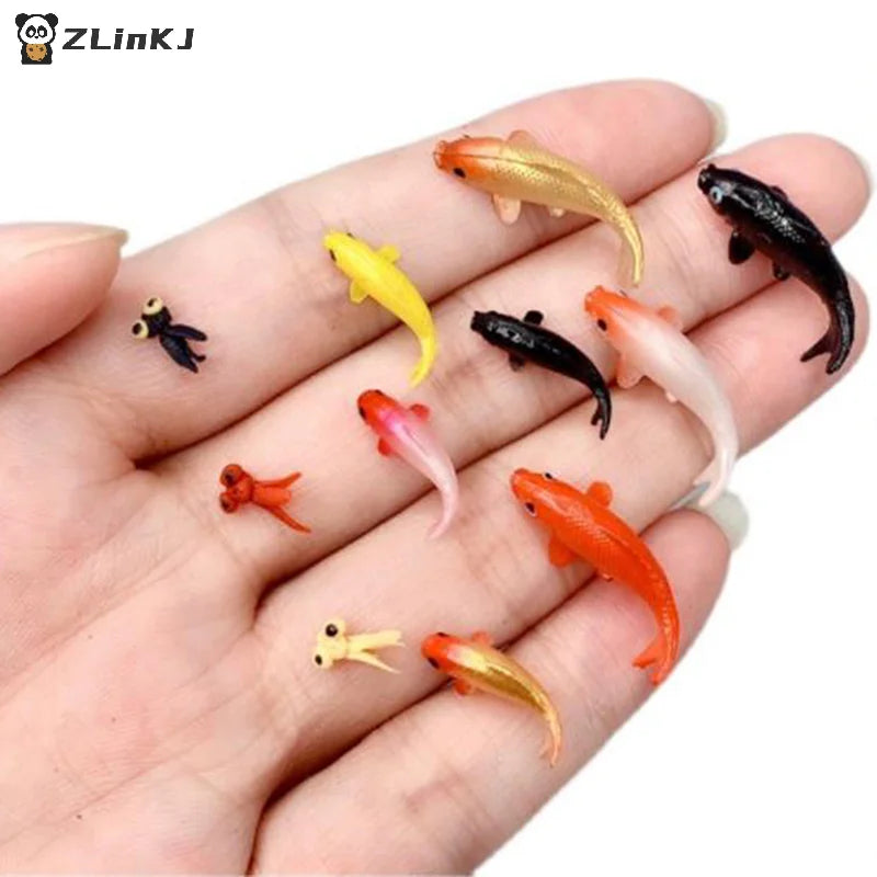 ▶5Pcs Dollhouse Miniature Model Fish Carp Simulation Animals For Kids Toys DIY Decorative Goldfish Figurines Home Decor Ornament Zpaxo