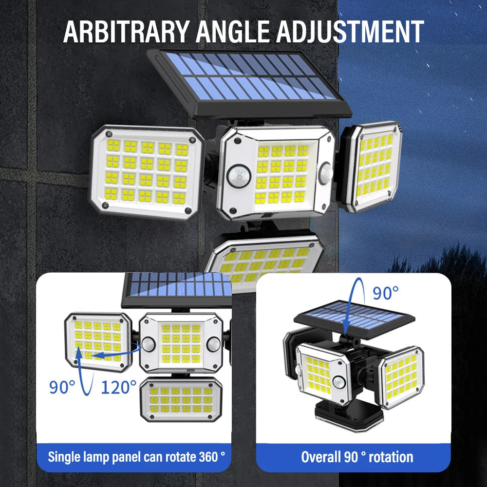 Solar Led Outdoor Lights with Double Detector Garden LED Flood Lamp Waterproof Security for Courtyard Solar Lighting Zpaxo