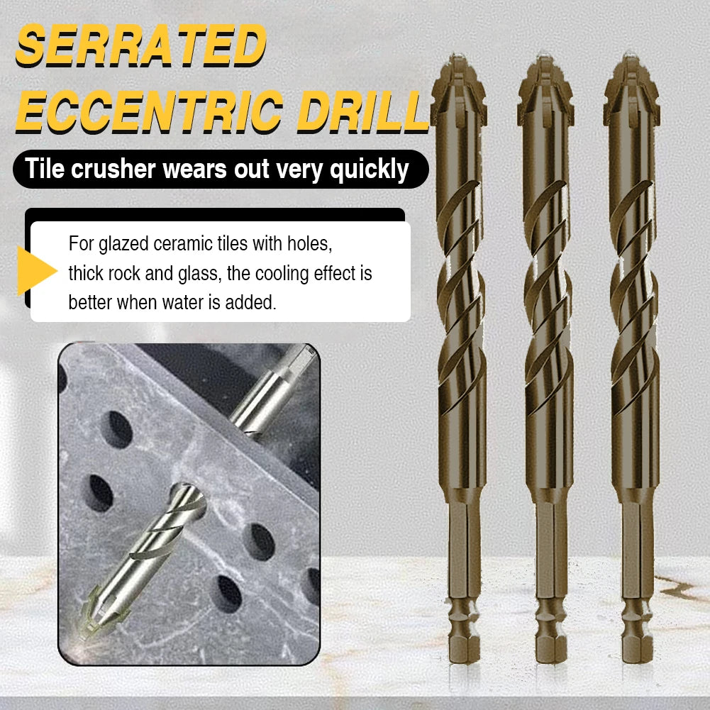 Four-edged Serrated Eccentric Drill Bit Multifunctional Hardness