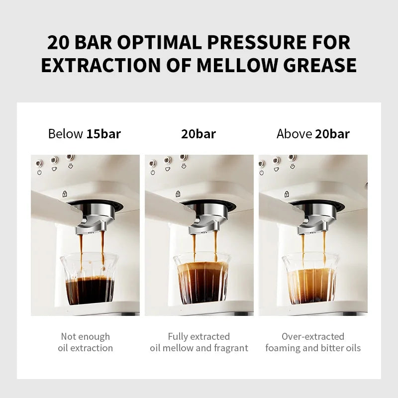 220V Italian Espresso Coffee Machine Stainless Steel Coffee Maker Semi-automatic Commercial Milk Frother Espresso Machine Office Zpaxo