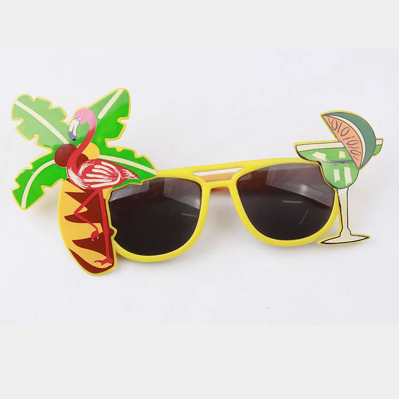Hawaiian Plastic Glasses Flamingo Pineapple Sunglasses Summer Beach