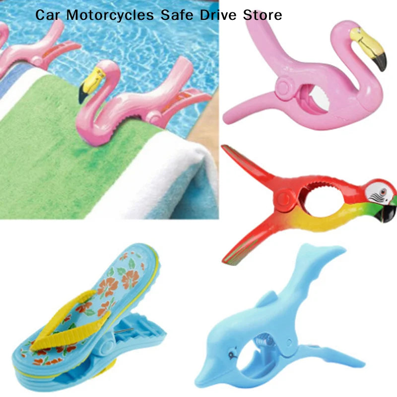 CMPlastic Beach Towels Clips Sunbeds Sun Lounger Animal Decorative