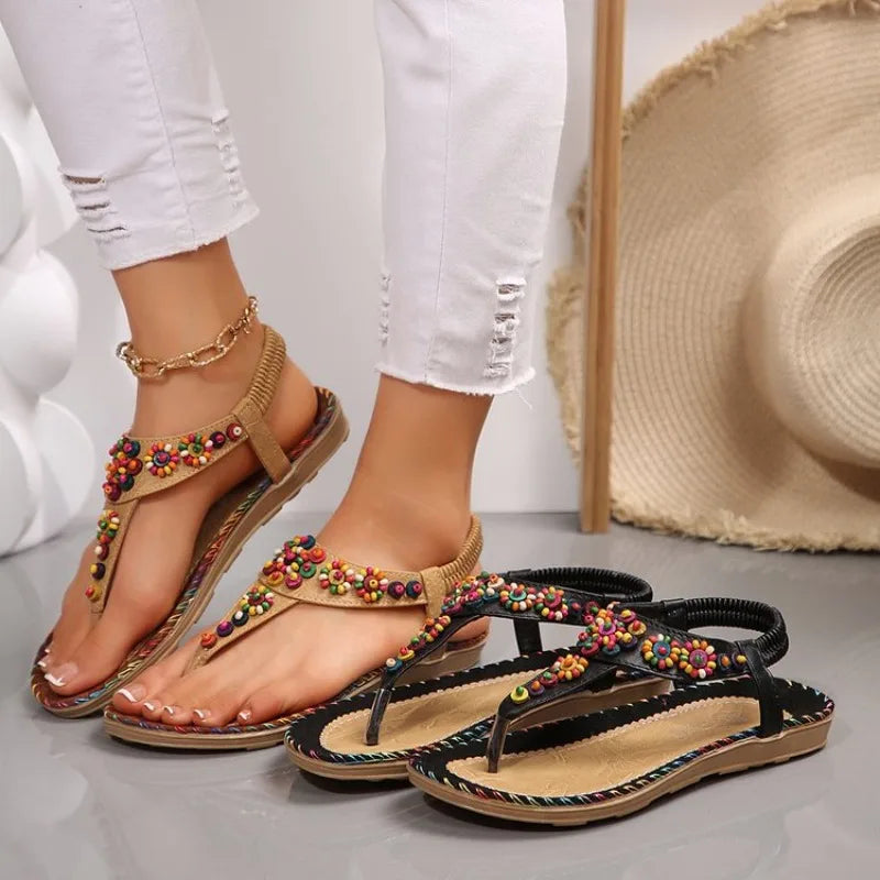 Women's Sandals Summer Flip Flops for Women Comfortable Flats Outdoor Fashion Ladies Shoes Footwear 2025 Luxury Casual Barefoot Zpaxo