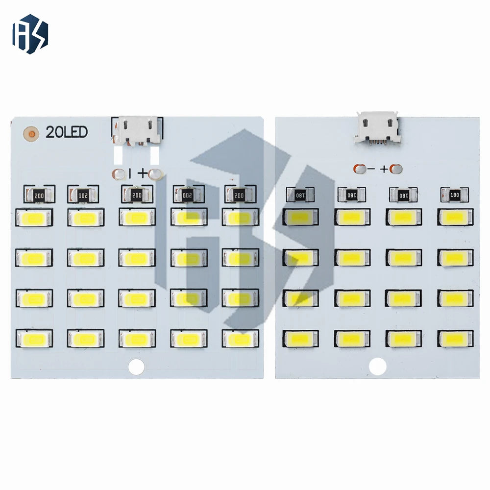 ‌5730 SMD LED Lighting Panel – 5V 450mA Micro USB-Powered Emergency/Night Light with High-Brightness White Illumination Zpaxo