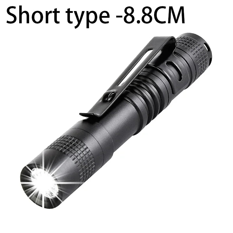 Portable Mini LED Pen Flashlight Waterproof Pocket Torch Handheld Light for Outdoor Camping Hiking Car Repair Emergency Home Use Zpaxo 701